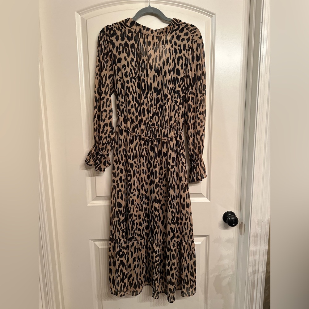 Print Sheer Midi Dress